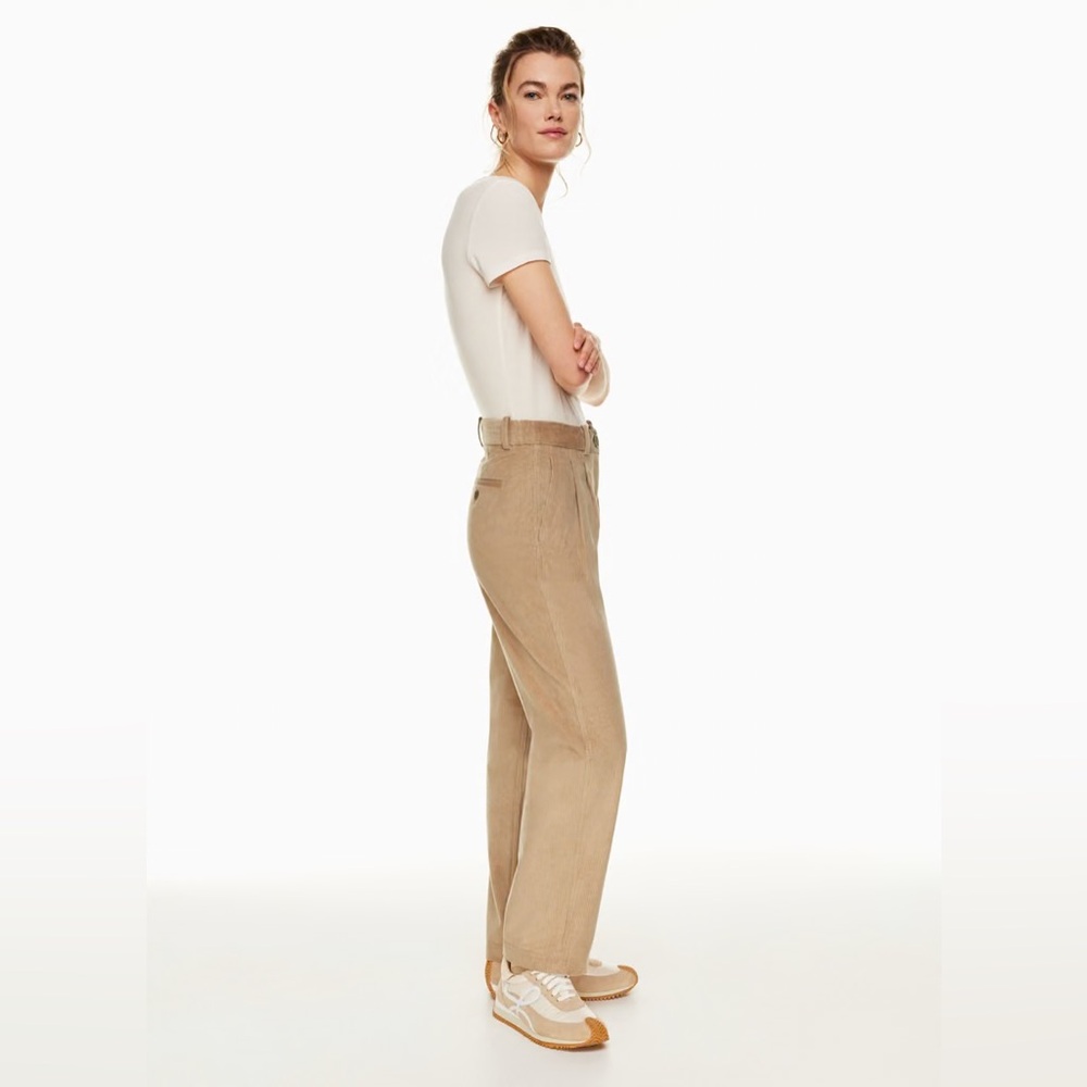 Group Babaton Aritzia Quota Corduroy Pant Pleated Trousers Sz 00 - Picture 11 of 14